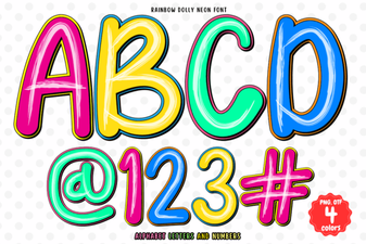 Rainbow Dolly Neon Font for Vibrant Creative Projects