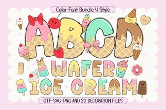 Wafer Ice Cream Font Free Download - Fun Colorful Playful Typeface