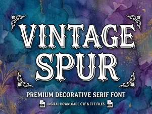 Vintage Spur Font – Bold Western Decorative Typeface for Retro Designs